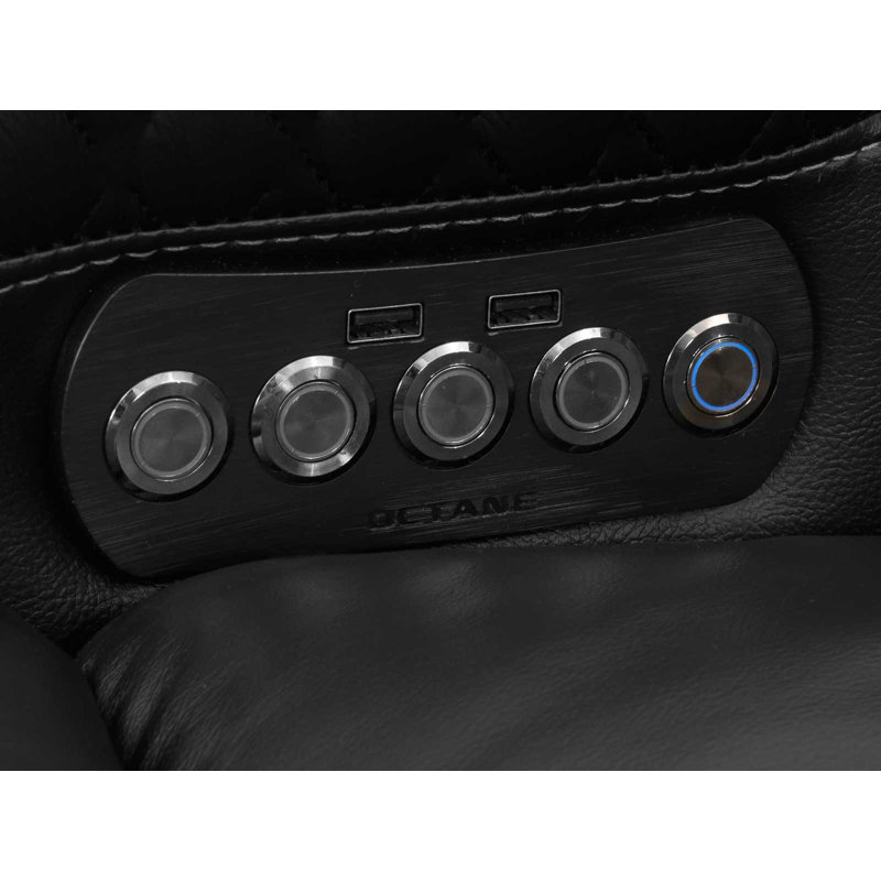 Orren Ellis Leather Power Reclining Home Theater Seat with Cup Holder